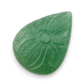 Green aventurine carved cabochon 27x20 mm no 35