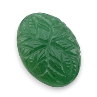 Green aventurine carved cabochon 27x20 mm no 4