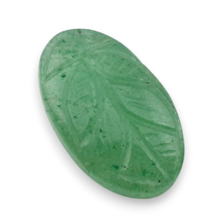Green aventurine carved cabochon 28x17 mm no 34