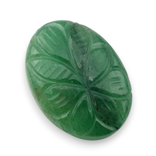 Green aventurine carved cabochon 28x20 mm no 2