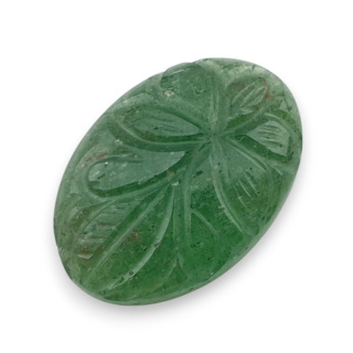 Green aventurine carved cabochon 28x20 mm no 33