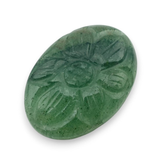 Green aventurine carved cabochon 29x20 mm no 16