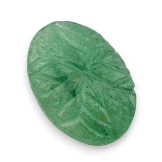 Green aventurine carved cabochon 29x20 mm no 23