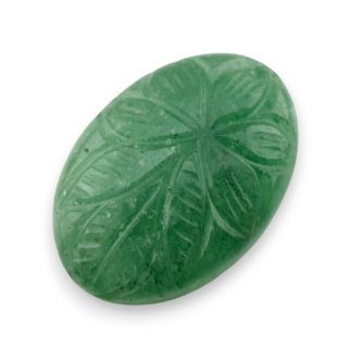Green aventurine carved cabochon 29x20 mm no 27