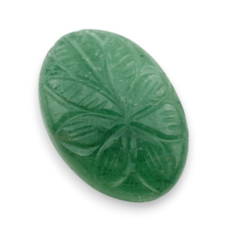 Green aventurine carved cabochon 29x20 mm no 27