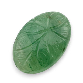 Green aventurine carved cabochon 30x20 mm no 17