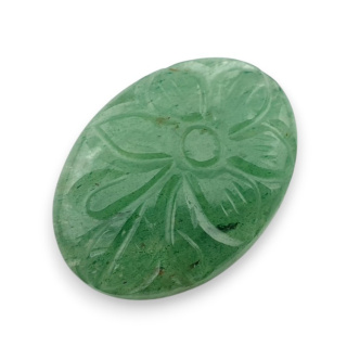 Green aventurine carved cabochon 30x21 mm no 11