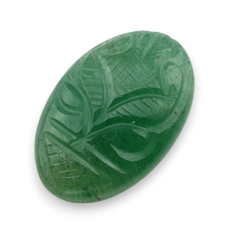 Green aventurine carved cabochon 31x20 mm no 18