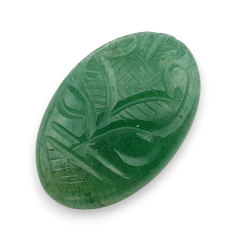 Green aventurine carved cabochon 31x20 mm no 18 Green aventurine carved cabochon 31x20 mm no 18