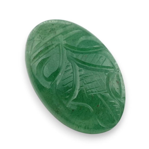 Green aventurine carved cabochon 31x20 mm no 18 Green aventurine carved cabochon 31x20 mm no 18