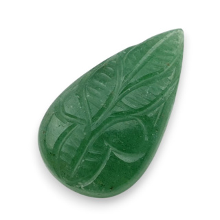 Green aventurine carved cabochon 32x18 mm no 12