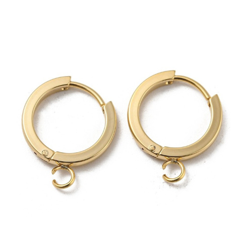 Huggie hoop earrings findings gold-plated stainless steel 16x2 mm 2 pcs Huggie hoop earrings findings gold-plated stainless steel 16x2 mm 2 pcs