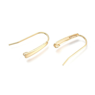 Gold-plated stainless steel hooks with eyelet 16 mm 2 pcs