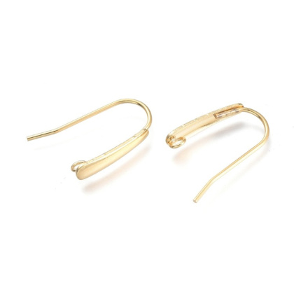 Gold-plated stainless steel hooks with eyelet 16 mm 2 pcs