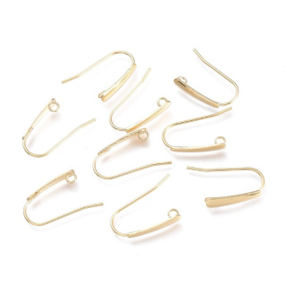 Gold-plated stainless steel hooks with eyelet 18x13 mm 2 pcs