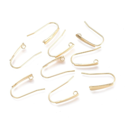 Gold-plated stainless steel hooks with eyelet 16 mm 2 pcs Gold-plated stainless steel hooks with eyelet 16 mm 2 pcs