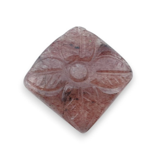 Strawberry quartz carved cabochon 20x20 mm no 37