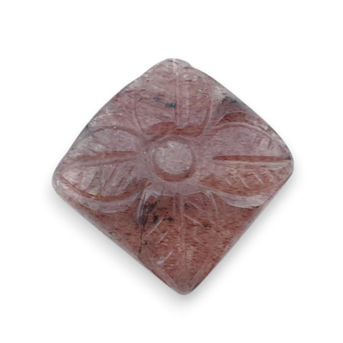Strawberry quartz carved cabochon 20x20 mm no 37 Strawberry quartz carved cabochon 20x20 mm no 37