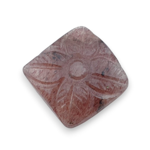 Strawberry quartz carved cabochon 20x20 mm no 37 Strawberry quartz carved cabochon 20x20 mm no 37