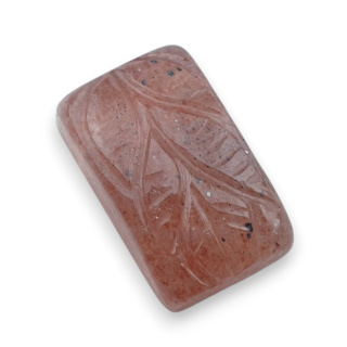 Strawberry quartz carved cabochon 21x13 mm no 67