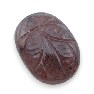 Strawberry quartz carved cabochon 21x16 mm no 80