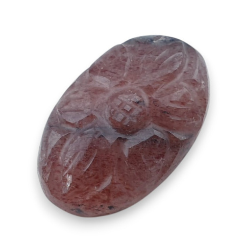 Strawberry quartz carved cabochon 22x14 mm no 19 Strawberry quartz carved cabochon 22x14 mm no 19