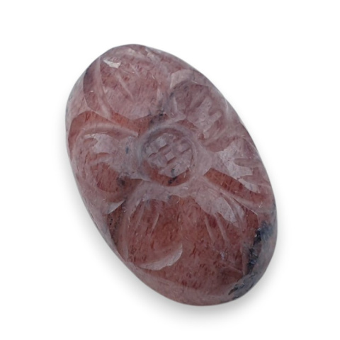 Strawberry quartz carved cabochon 22x14 mm no 19 Strawberry quartz carved cabochon 22x14 mm no 19