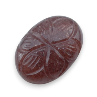 Strawberry quartz carved cabochon 22x16 mm no 32