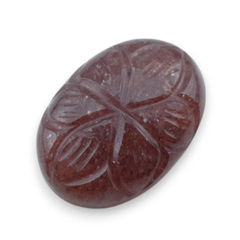 Strawberry quartz carved cabochon 22x16 mm no 32 Strawberry quartz carved cabochon 22x16 mm no 32
