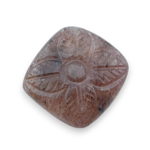 Strawberry quartz carved cabochon 22x22 mm no 8 Strawberry quartz carved cabochon 22x22 mm no 8