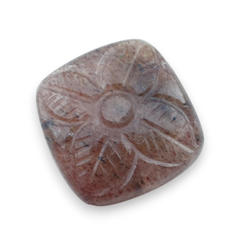 Strawberry quartz carved cabochon 22x22 mm no 8 Strawberry quartz carved cabochon 22x22 mm no 8