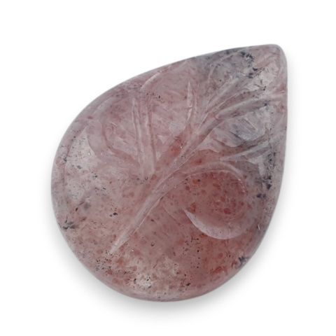 Strawberry quartz carved cabochon 23x17 mm no 81 Strawberry quartz carved cabochon 23x17 mm no 81