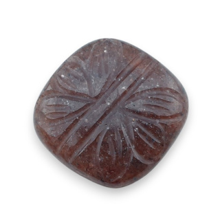 Strawberry quartz carved cabochon 23x23 mm no 3