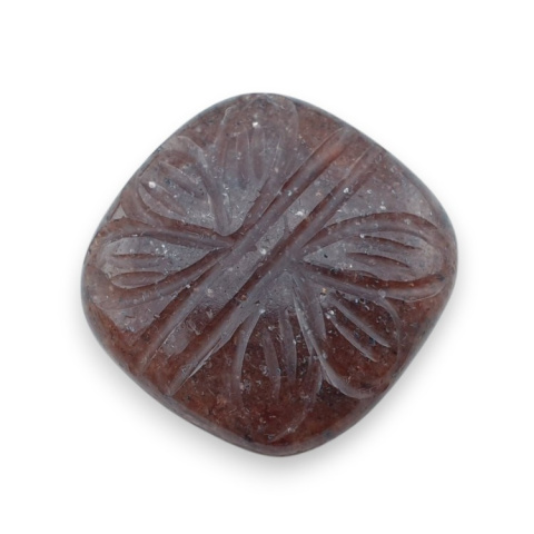 Strawberry quartz carved cabochon 23x23 mm no 3 Strawberry quartz carved cabochon 23x23 mm no 3