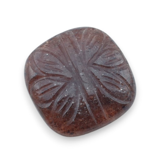 Strawberry quartz carved cabochon 23x23 mm no 3