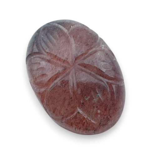 Strawberry quartz carved cabochon 25x17 mm no 17 Strawberry quartz carved cabochon 25x17 mm no 17