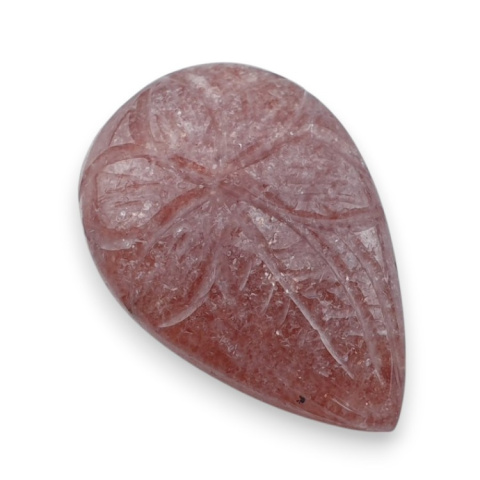 Strawberry quartz carved cabochon 27x18 mm no 29 Strawberry quartz carved cabochon 27x18 mm no 29