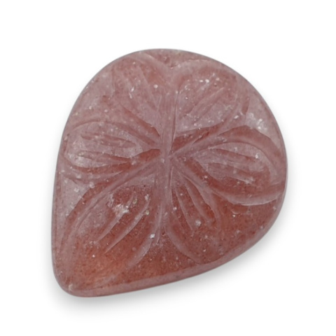 Strawberry quartz carved cabochon 27x22 mm no 21 Strawberry quartz carved cabochon 27x22 mm no 21