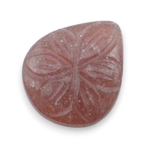 Strawberry quartz carved cabochon 27x22 mm no 21 Strawberry quartz carved cabochon 27x22 mm no 21