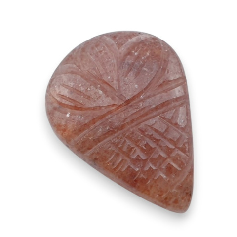 Strawberry quartz carved cabochon 28x20 mm no 71 Strawberry quartz carved cabochon 28x20 mm no 71