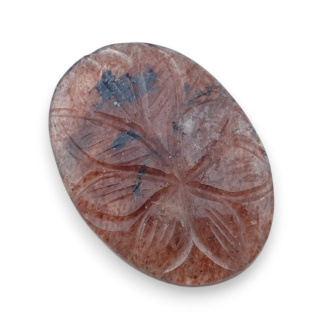 Strawberry quartz carved cabochon 29x21 mm no 63