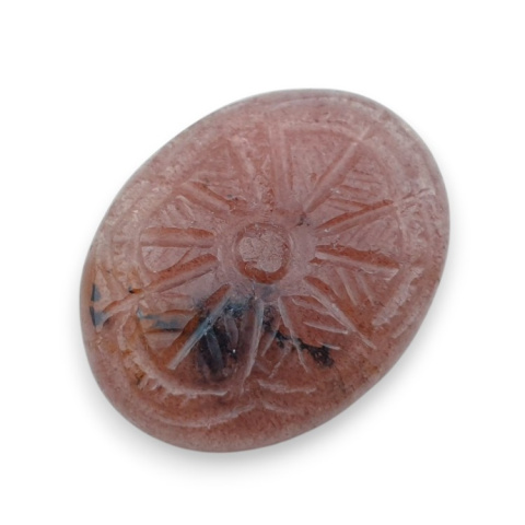 Strawberry quartz carved cabochon 30x24 mm no 12 Strawberry quartz carved cabochon 30x24 mm no 12