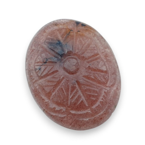 Strawberry quartz carved cabochon 30x24 mm no 12 Strawberry quartz carved cabochon 30x24 mm no 12