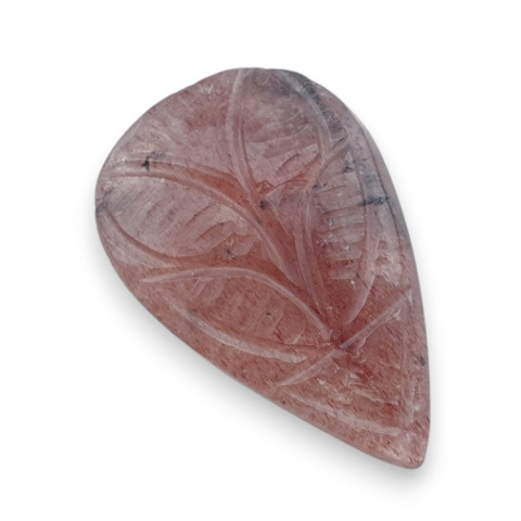 Strawberry quartz carved cabochon 31x20 mm no 62 Strawberry quartz carved cabochon 31x20 mm no 62