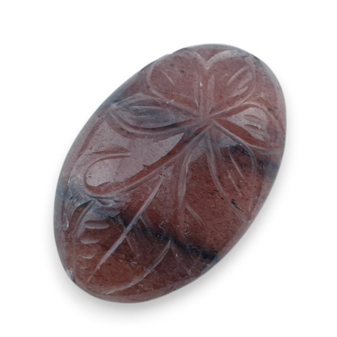 Strawberry quartz carved cabochon 31x21 mm no 16 Strawberry quartz carved cabochon 31x21 mm no 16
