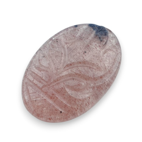 Strawberry quartz carved cabochon 31x21 mm no 2 Strawberry quartz carved cabochon 31x21 mm no 2