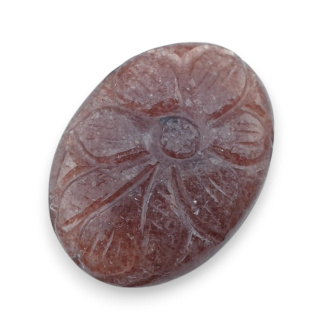 Strawberry quartz carved cabochon 31x23 mm no 44