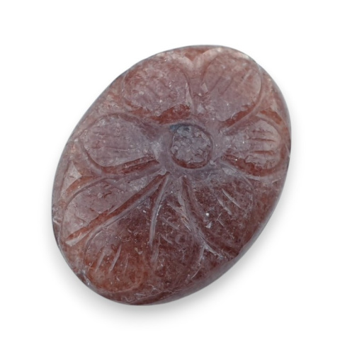Strawberry quartz carved cabochon 31x23 mm no 44 Strawberry quartz carved cabochon 31x23 mm no 44