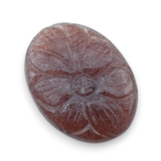Strawberry quartz carved cabochon 31x23 mm no 44