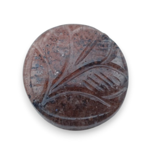Strawberry quartz carved cabochon fi 21 mm no 5 Strawberry quartz carved cabochon fi 21 mm no 5